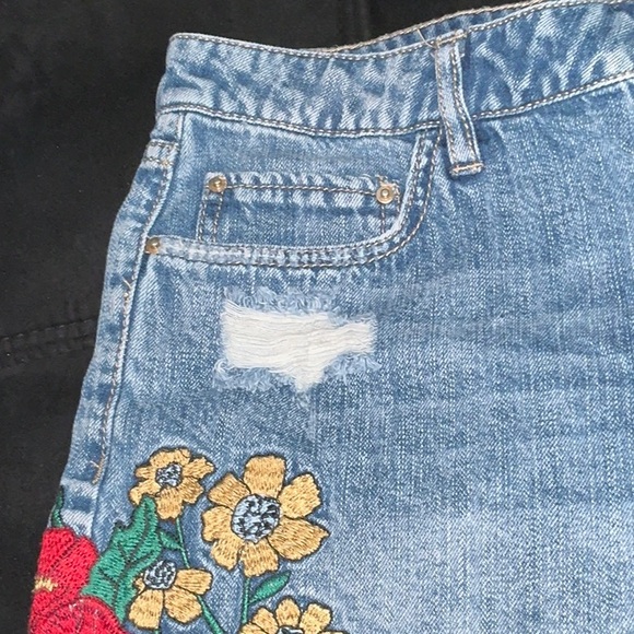 Colorful Embroidered Denim Shorts - Picture 3 of 10